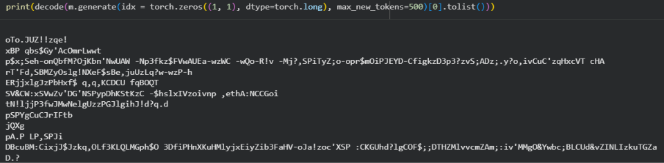 Bigram Model Gibberish Output